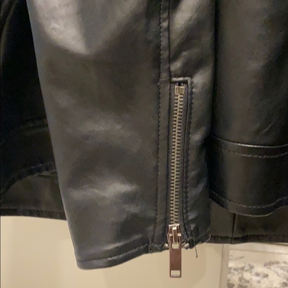 Faux Black Leather Jacket - Picture 5 of 8